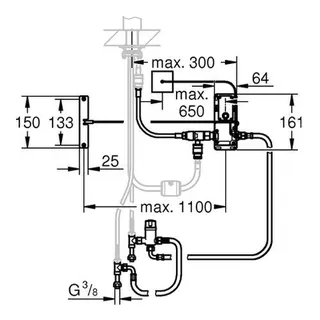 Grohe Umrüstset Foot Control 30309 für Aktivierung von Spültisch Batterie durch Sensor – Bild 2