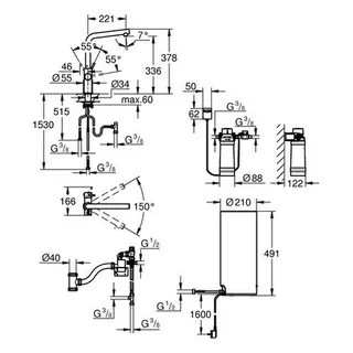 Grohe Armatur und Boiler Red Duo 30325 L-Size L-Auslauf chrom – Bild 2