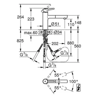 Grohe Concetto Spültisch Armatur, Niederdruck, ausziehbarer Mousseur chrom – Bild 2