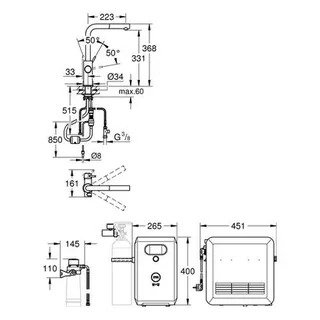Grohe Blue Professional StarterKit 31326 L-Auslauf ausziehbar, Bluetooth/WIFI (chrom) – Bild 2