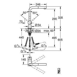 Grohe Minta Spültisch Armatur, Niederdruck, chrom – Bild 2
