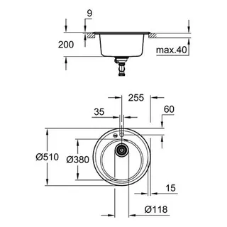 Grohe Kompositspüle K200 510 mm (granit grau) – Bild 2