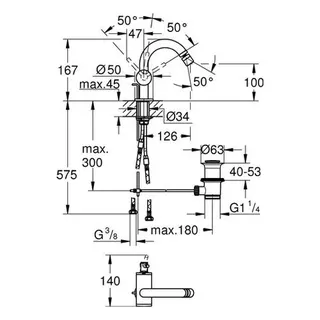 Grohe Atrio Bidetmischer (hard graphite gebürstet) – Bild 2