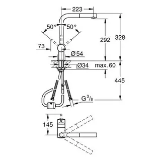 Grohe Minta Spültisch Armatur mit herausziehbarem Mousseurauslauf chrom – Bild 2