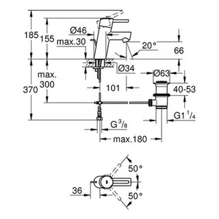 Grohe Concetto Waschtisch Armatur chrom, mit Ablaufgarnitur – Bild 2