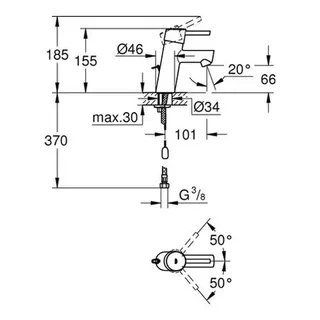 Grohe Concetto Waschtisch Armatur, versenkbare Kette, Ecojoy chrom – Bild 2