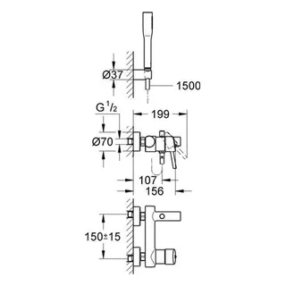 Grohe Concetto Badearmatur mit Brauseset chrom – Bild 2