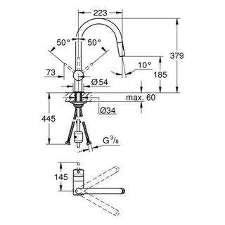 Grohe Minta Spültisch Armatur mit Spülbrause chrom – Bild 2