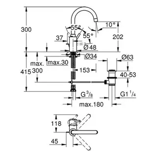 Grohe Concetto Waschtisch Armatur L-Size Bogenauslauf (chrom) – Bild 2