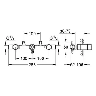 Grohe Atrio UP-Einbaukörper für 3-Loch Waschtischbatterie – Bild 2