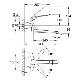 Grohe Euroeco Special Einhand Waschtisch-Armatur 341mm chrom – Bild 2