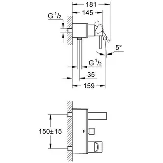 Grohe Allure Einhand Wannen-Armatur chrom – Bild 2