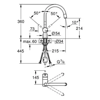Grohe Minta Spültisch Armatur mit Mousseurauslauf chrom – Bild 2