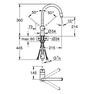 Grohe Minta Spültisch Armatur 32918 mit EcoJoy herausziehb. Mousseur, chrom – Bild 2