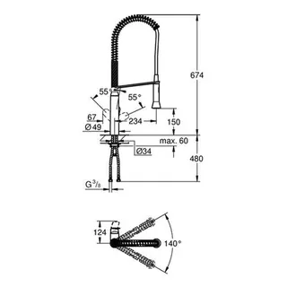 Grohe K7 Einhand Spültisch-Armatur mit Profibrause chrom – Bild 2