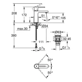 Grohe Plus Waschtischarmatur S-Size mit Push-open Ablaufgarnitur (chrom) – Bild 2