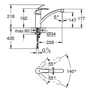 Grohe Eurosmart Spültisch Küchenarmatur 33281 flacher Auslauf, supersteel – Bild 2