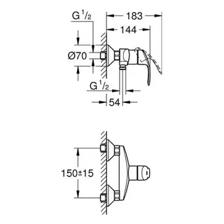 Grohe Eurosmart Brause Armatur, chrom, Aufputz – Bild 2