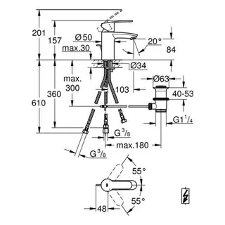 Grohe Eurostyle Cosmopolitan Waschtisch Armatur, für Niederdruck – Bild 2
