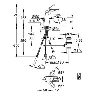 Grohe Eurostyle Waschtisch Armatur, S-Size, Niederdruck – Bild 2
