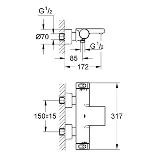 Grohe Grohtherm 2000 Wannen-Thermostat chrom – Bild 2