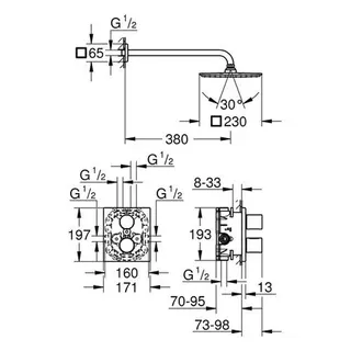 Grohe Cube 210 UP-Duschsystem mit Grohtherm 3000 und Kopfbrause Allure, chrom – Bild 2