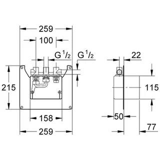 Grohe UP-Einbaukasten 36122 für Contromix Brausebatt. 36121/36123 – Bild 2
