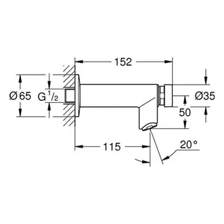 Grohe Euroeco Selbstschluss Wandventil chrom – Bild 2