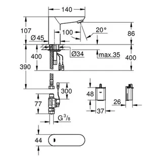 Grohe Euroeco CE IR Waschtisch Elektronik 6V chrom, ohne Mischung – Bild 2