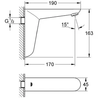 Grohe Euroeco CE IR Waschtisch Elektronik ohne Mischung 6V chrom – Bild 2