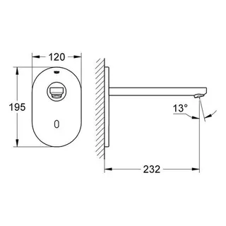 Grohe IR-Waschtisch-Elektr. Eurosmart CE 36334 FMS Wandm. Auslauf 230mm 230V, edelstahl – Bild 2