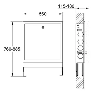 Grohe Rohbauset F-digital Deluxe 36367 für Steuereinheit 36358000 – Bild 2