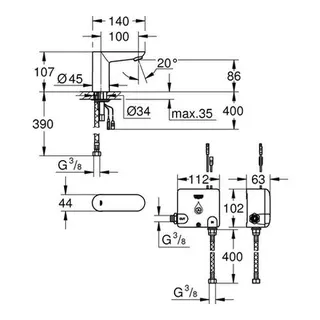 Grohe Powerbox Euroeco CE 36384 Infrarot-Elektronik für Waschtisch ohne Mischung – Bild 2