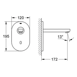 Grohe Waschtisch-Wand-IR-Elekt. Euroeco CE 36410 o. Mischung Trafo Bluetooth-Modul, chrom – Bild 2