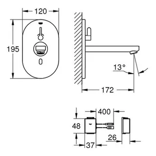 Grohe Eurosmart CE Waschtisch-Wand-Infrarot-Elektronik 36412, chrom – Bild 2