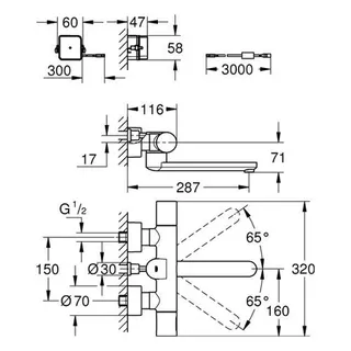 Grohe Waschtisch-Wand-IR-Elektron. Eurosmart CE 36414 m. THM Trafo Bluetooth-Modul, chrom – Bild 2
