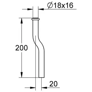 Grohe Urinal-Spülrohr 37037 Durchm.18mm 200mm aus Messing Kröpfung 20mm, chrom – Bild 2
