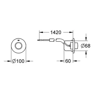 Grohe Pneumatic-Betätigung Druckknopfbetätigung für SK 82 chrom – Bild 2