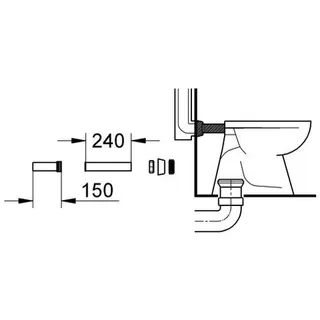 Grohe Zulaufgarnitur für Stand-WC 37102 als Verbindungsrohr, weiß – Bild 2
