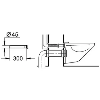 Grohe Verlängerung 37105 300mm lang für Wandeinbau Spülrohr, schwarz – Bild 2
