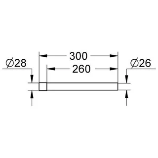 Grohe Spülrohrverlängerung 37114 260mm Durchmesser 28x26mm aus Messing, chrom – Bild 2
