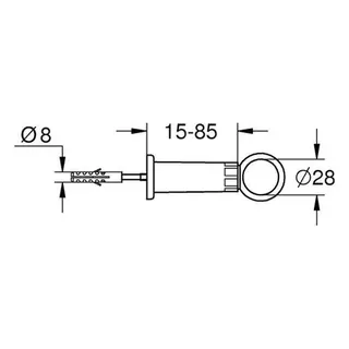 Grohe Spülrohrschelle 37132 mit verdeckter Befest. für Spülrohr 28mm – Bild 2