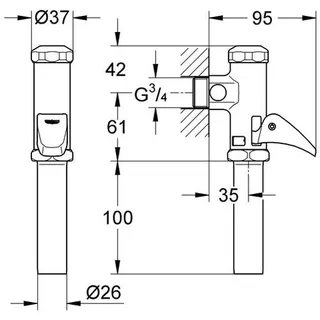 Grohe DAL-Automatic-Spüler für WC Aufputz chrom – Bild 2