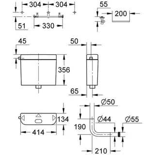Grohe WC Spülkasten 37355 Aufputz, weiß – Bild 2
