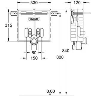 Grohe Uniset Vorwandelement für Waschtisch – Bild 2
