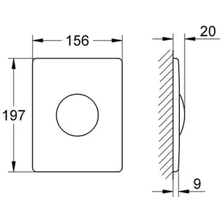 Grohe WC-Betätigung Skate 38445 156x197mm Edelstahl – Bild 2