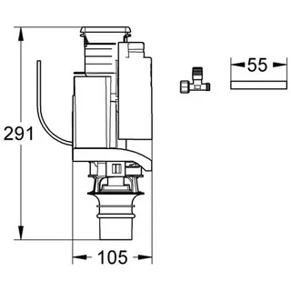 Grohe Umrüstset 38735 für Spülkasten 6 l Wandeinbau ohne Abdeckplatte – Bild 2
