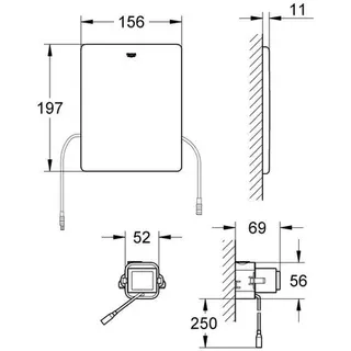 Grohe WC-Funk-Electronic 38759 für Stützklappgriffe mit Sendern, Edelstahl – Bild 2