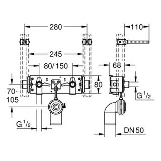 Grohe Halterung Rapid Pro 39030 für Waschtisch mit Standarmatur – Bild 2
