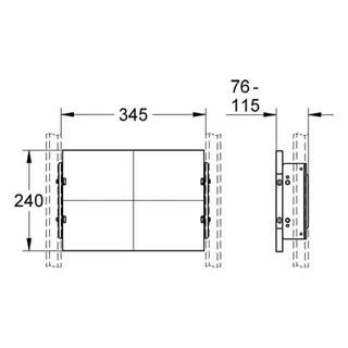 Grohe Halteplatte Rapid Pro 39042 für UP-Armaturen/Lüfter 345 x 240 x 20mm – Bild 2